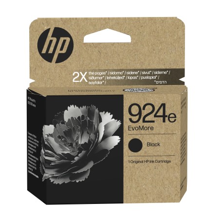 HP 924e EvoMore Black Original Ink Cartridge - High-Yield 1000 Pages for Stunning Prints